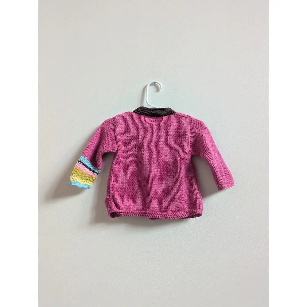 Vtg Riki by Rico 6m Pink Sweater Cardigan Casual